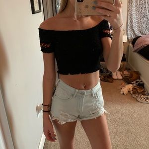 Tight off the shoulder crop top